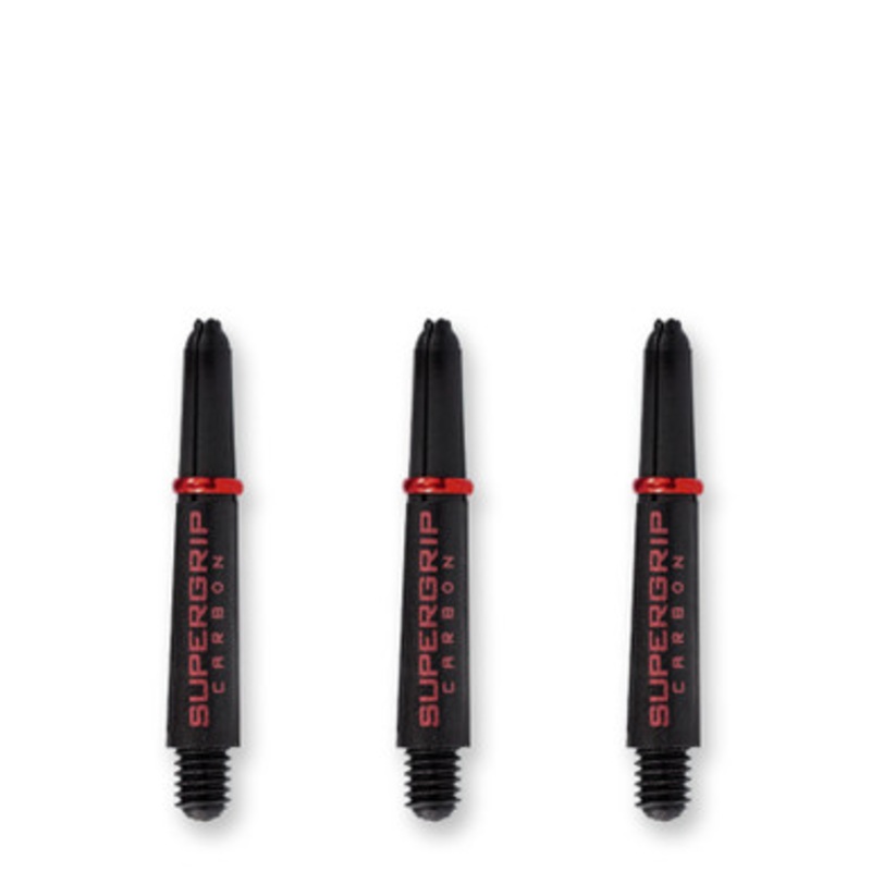 Dart World Supergrip Carbon Black & Red Shaft – Short