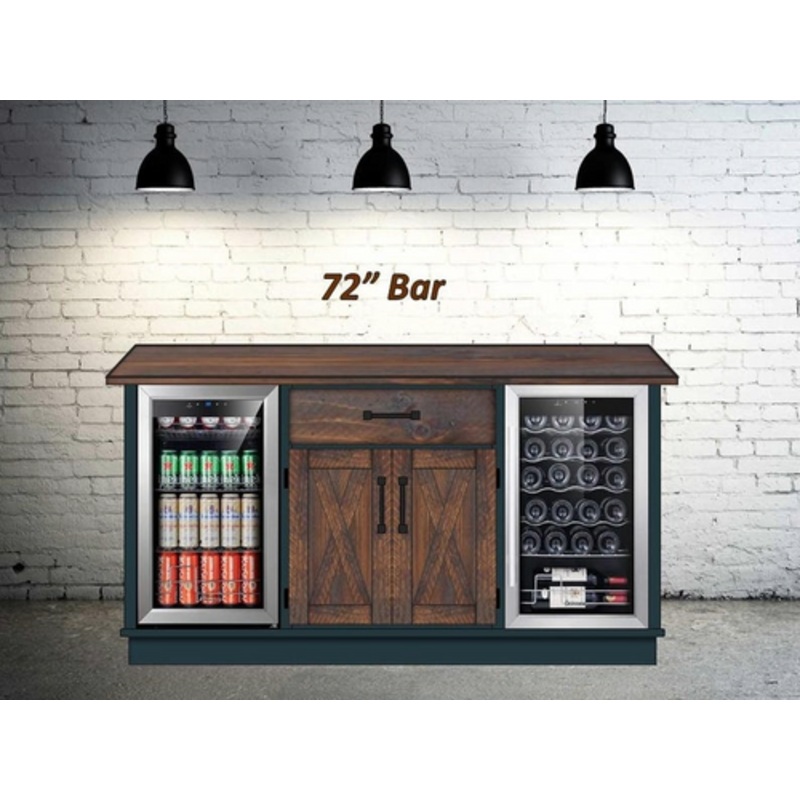 Rustic Custom 72 Wall Bar Cabinet