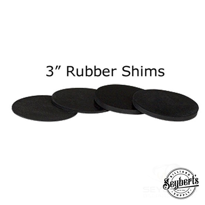 3 Rubber Pool Table Leg Shims|1/32in|1/16in|1/8in|1/4in