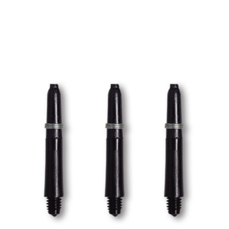 Dart World Nylon Black Shafts with Rings – Short