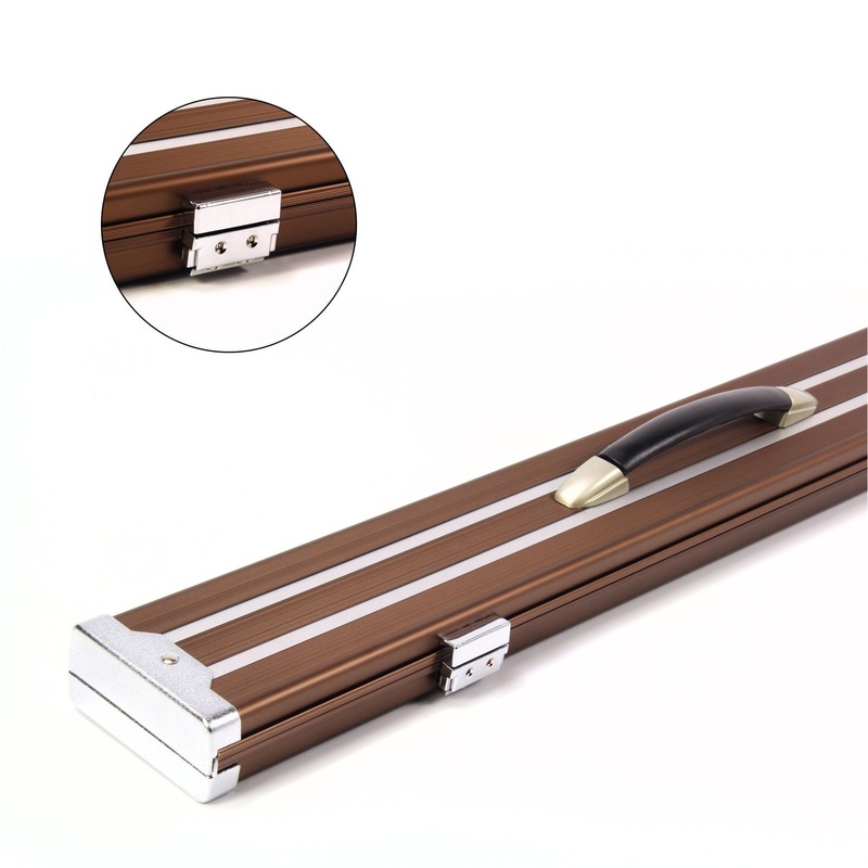 LUXURY heavy duty aluminium case for 2 piece cue COFFEE