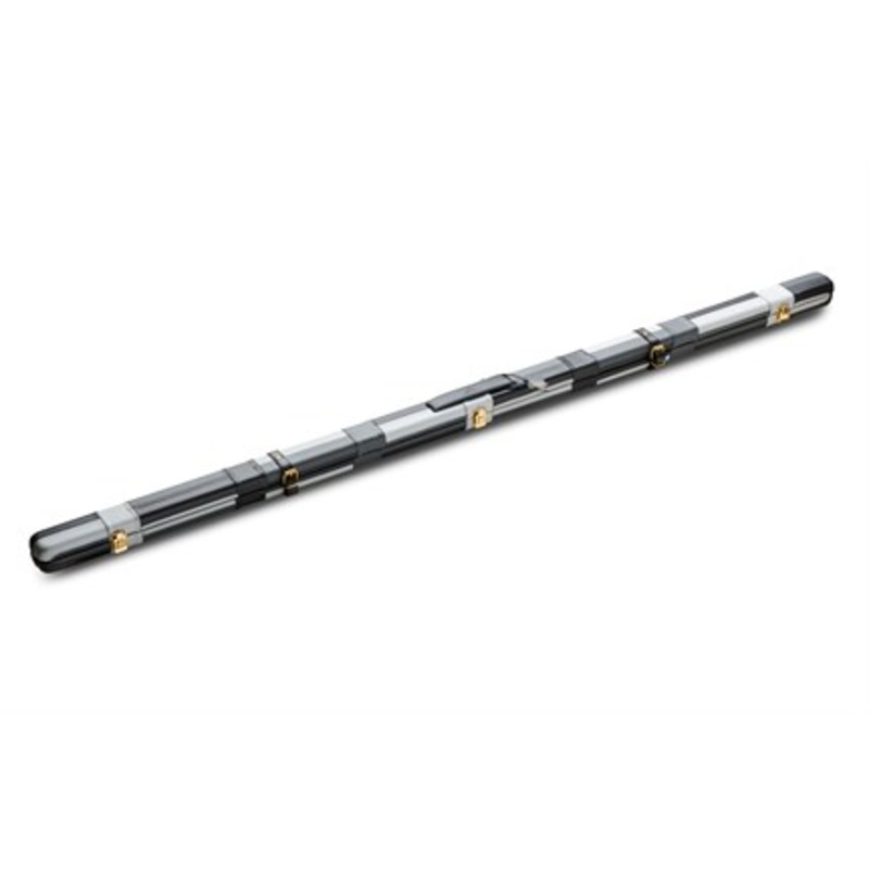 PERADON thin GENUINE LEATHER 1 piece cue case BLACK and GREY BLOCKS