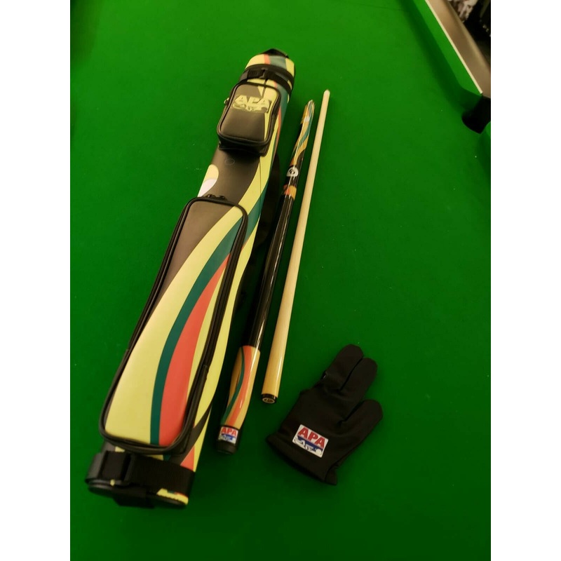 APA 9 ball cue with matching APA case and APA glove AMERICAN POOL PLAYERS ASSOCIATION