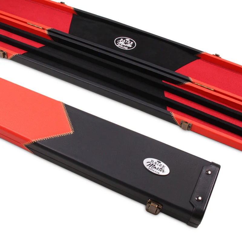 Baize Master Deluxe cue case to hold THREE x 1 piece cues RED ARROWS