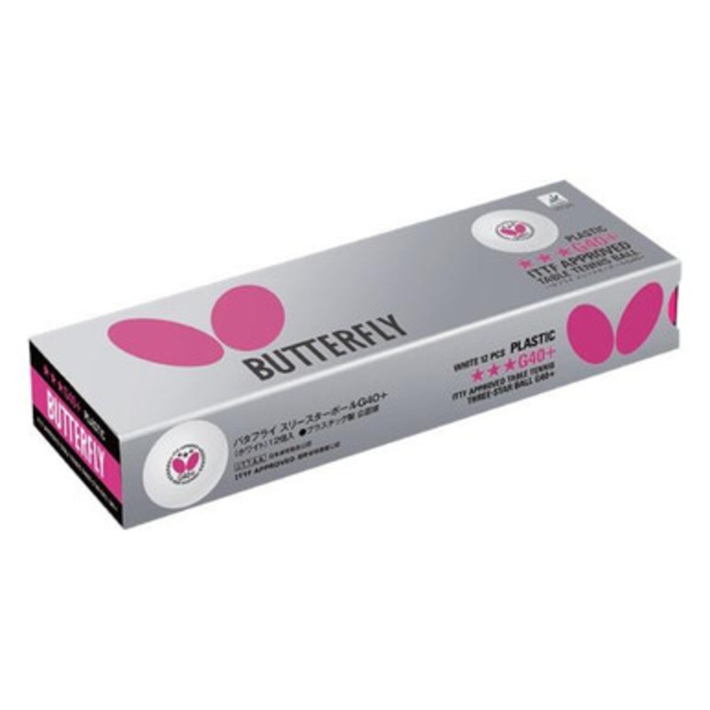 Butterfly 3 Star G40+ Balls – 12pk