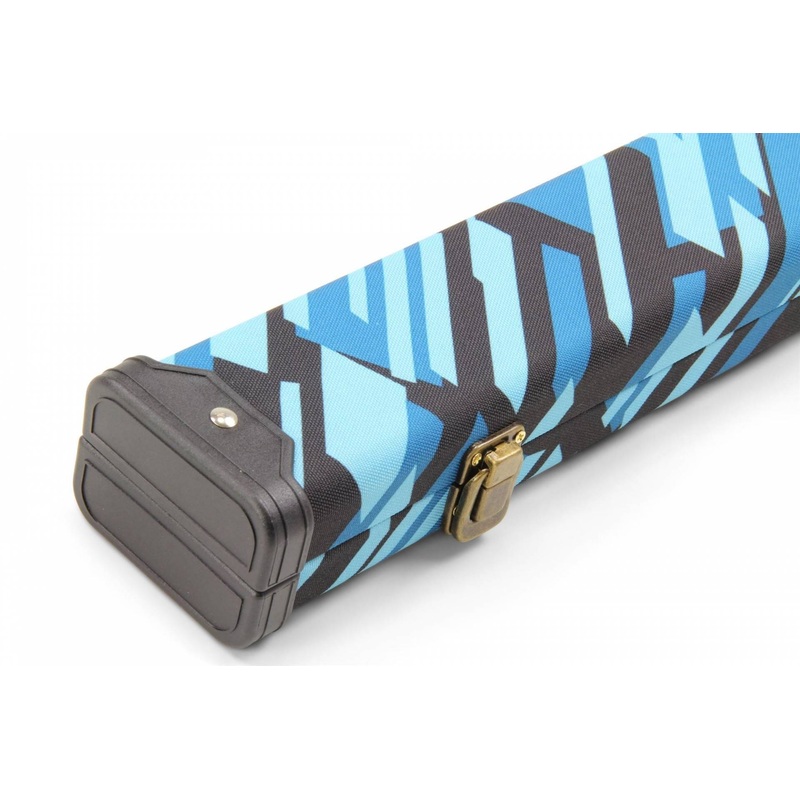 ABSTRACT print 3/4 cue case, durable nylon covering TURQUOISE
