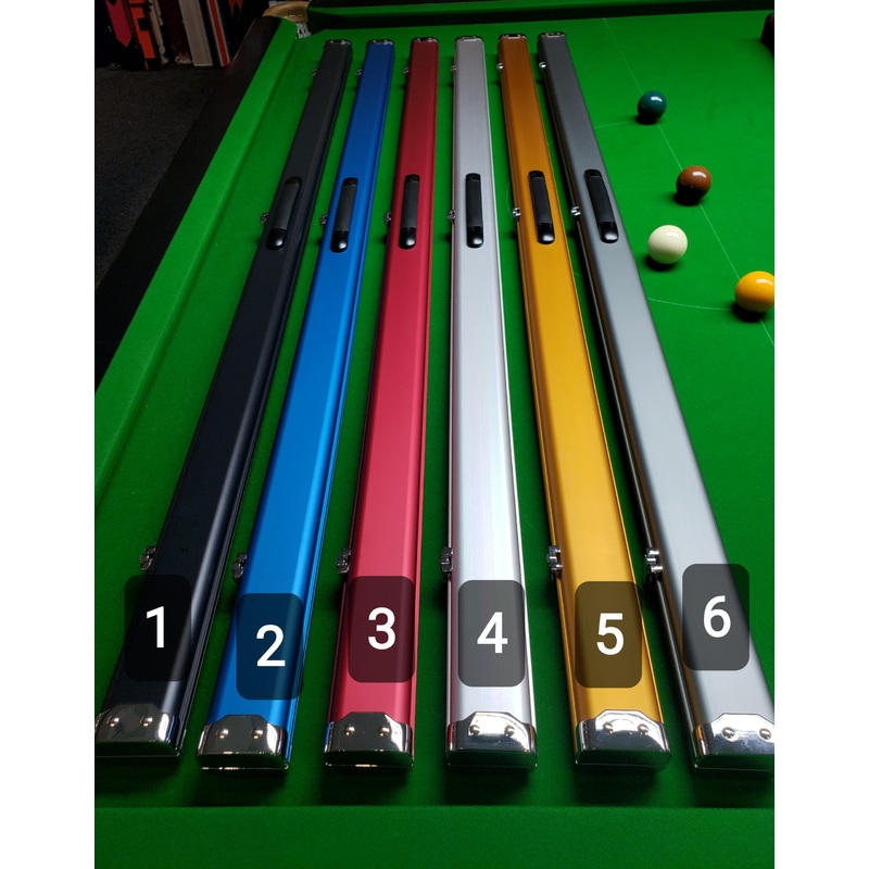 Prestige chrome ends metal case for 1 piece cues x2 with moulded interior GUN METAL GREY case number 6