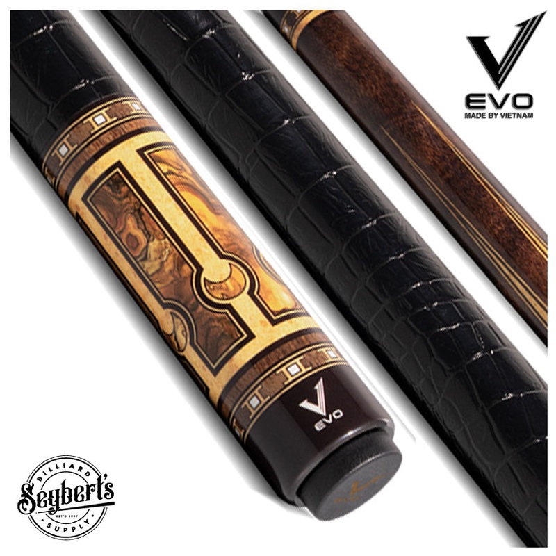 EVO Luna Golden Crest Leather Wrap Pool Cue