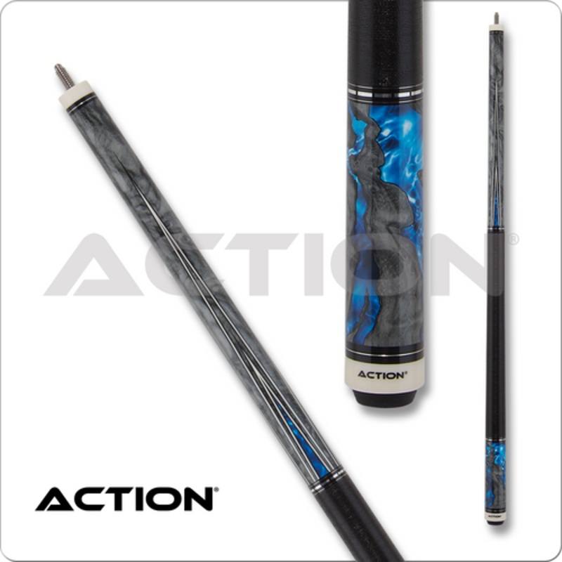 Action Fractal ACT157 Grey and Blue Points Pool Cue