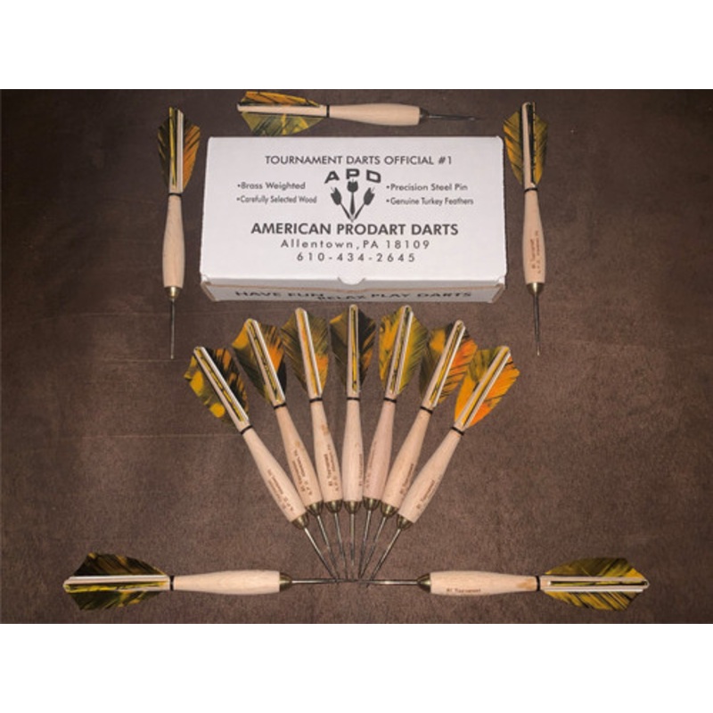 APD No.1 Official Tournament Darts Yellow Camo Feather (Dozen)