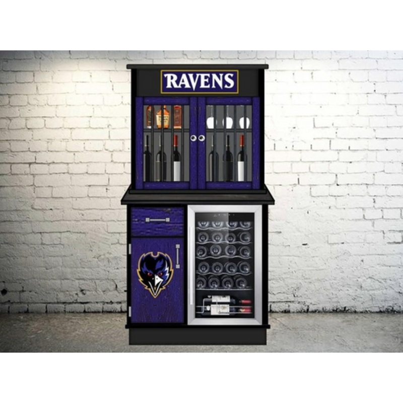 Baltimore Ravens Custom Liquor Bar Hutch
