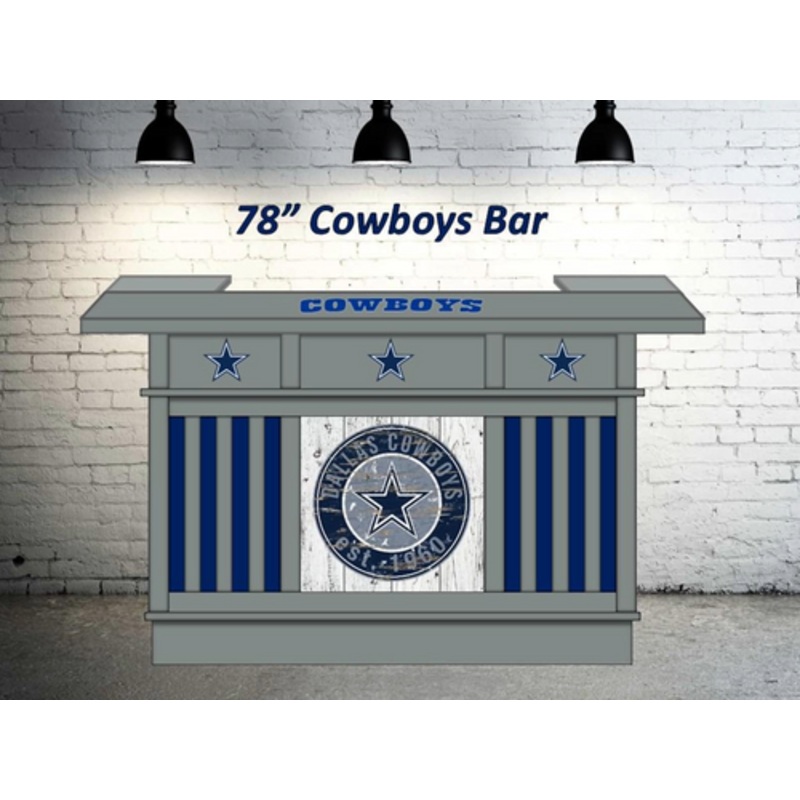 Dallas Cowboys Custom Home Bar