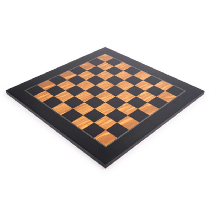 Deluxe Black & Olive Wood Chess Board  Handmade in Spain