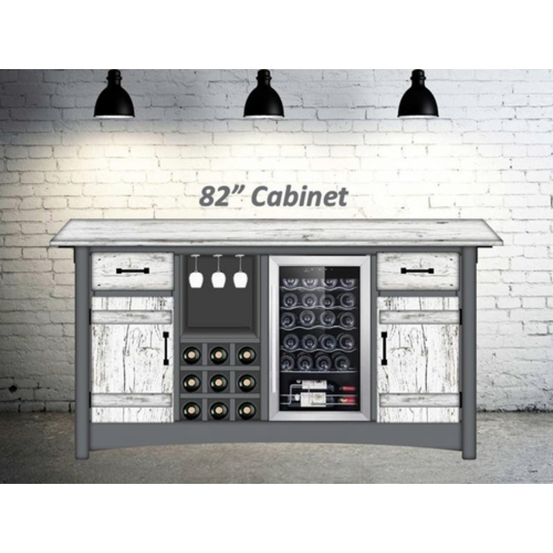 Rustic Custom 82 Wall Bar Cabinet