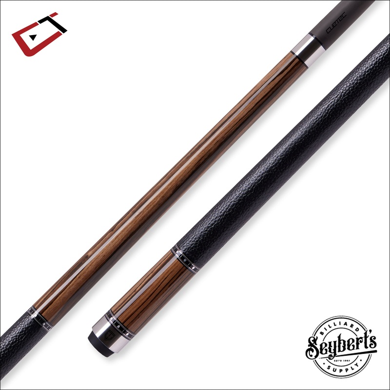 Cuetec Cynergy Truewood Ebony II Leather Wrap Pool Cue  – 95-104LTW