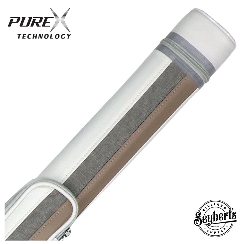 Pure X White/Gray/Tan 1×1 Hard Pool Cue Case – PXC511W