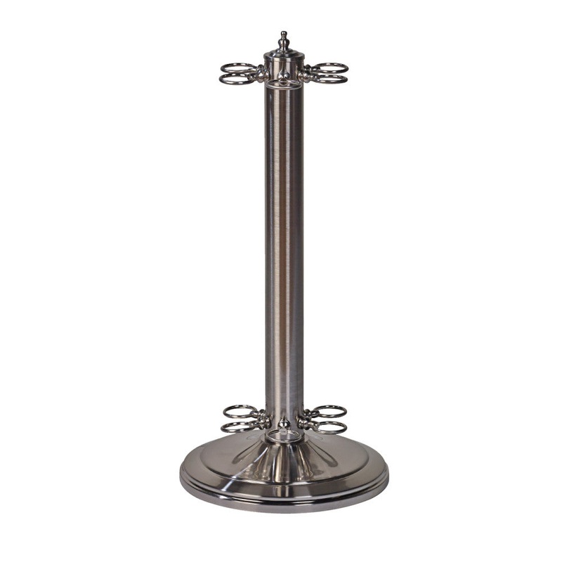 6-Cue Metal Floor Rack|Matte Black|Brushed Chrome
