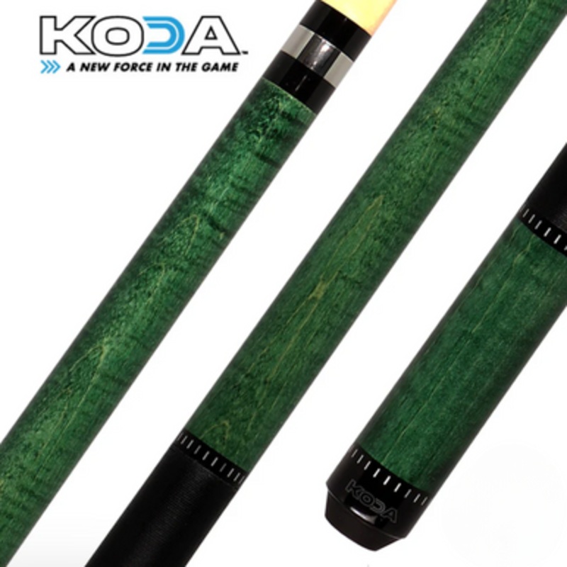 Koda KD34 Green-Stained Pool Cue with Linen Wrap