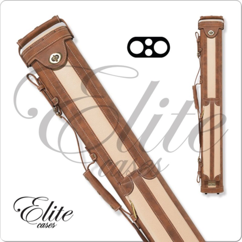 Elite ECV22 2×2 Vintage Chestnut Leather Cue Case