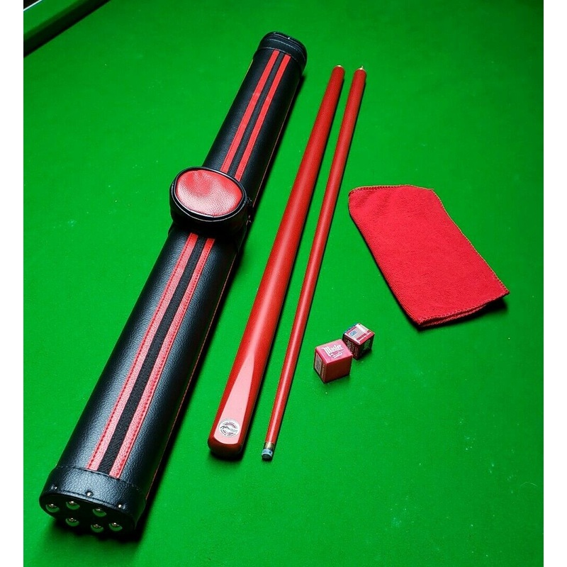 RARE handmade RED 2 piece cue and case set by CUE CRAFT