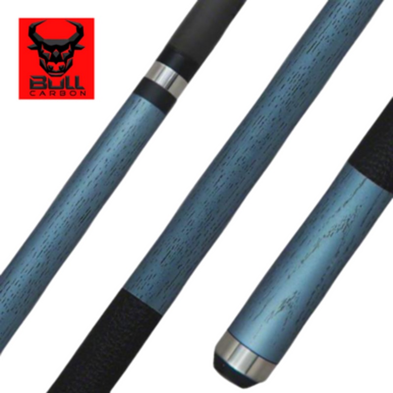 Bull Carbon LD4C Ice Blue Black Wash w/ Leather Lore Wrap Cue