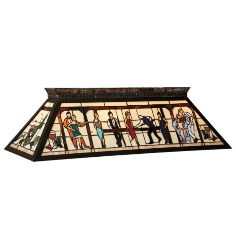 RAM 44 Lounge Scene Knock Down Stained Glass Lamp