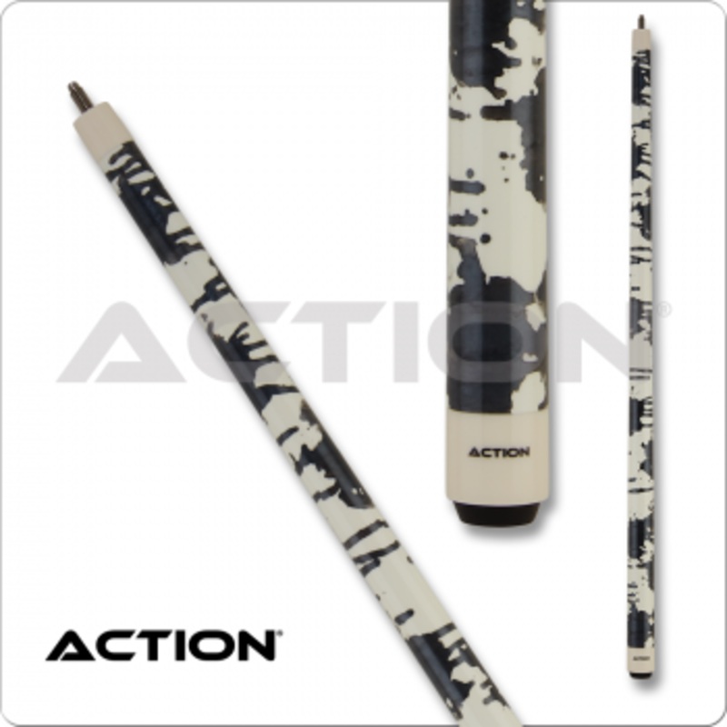Action Gloss and Shimmer splatter 9 ball cue black/white/grey