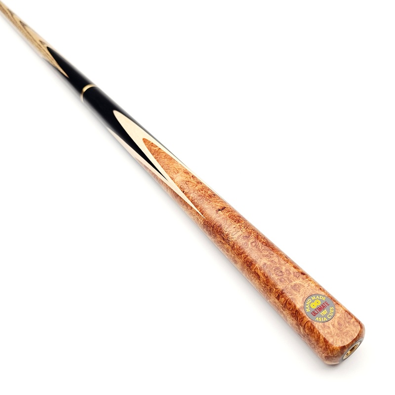 Asia Cues Ultimate No.1107 – 3/4 Jointed Snooker Cue 9.8mm Tip, 18.4oz, 58