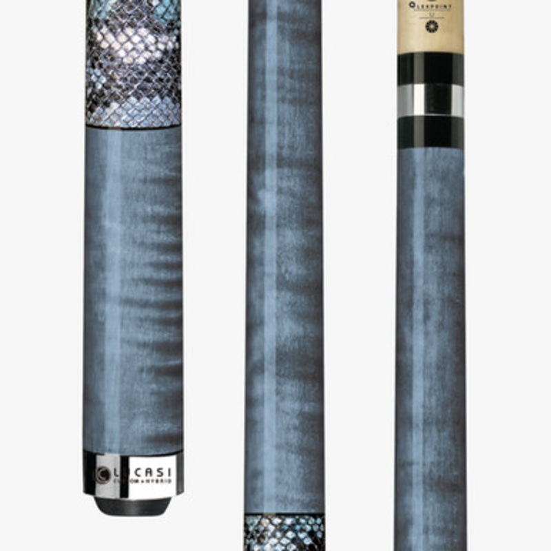 Lucasi Custom Slate Blue & Luminous Snake Hybrid LHE5 Cue