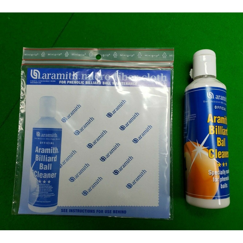 ARAMITH ball polish and cloth for snooker and pool balls, by machine or hand