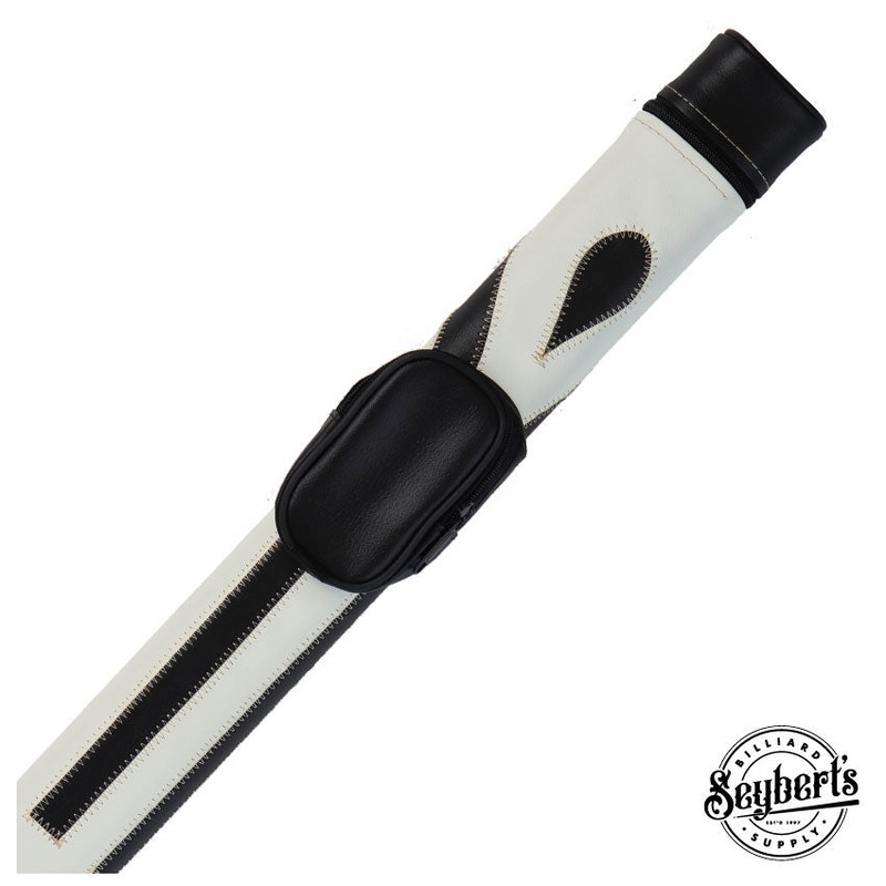 Economy Oval Silk White/Black 1×1 Hard Pool Cue Case – C11HR-WB