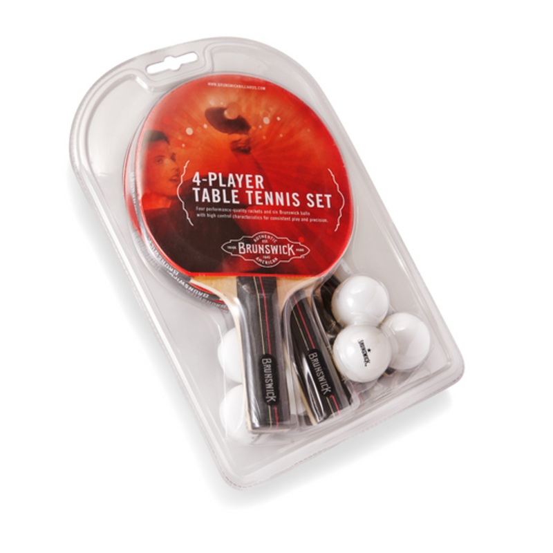 Brunswick Smash Table Tennis 4-Player Racket Set