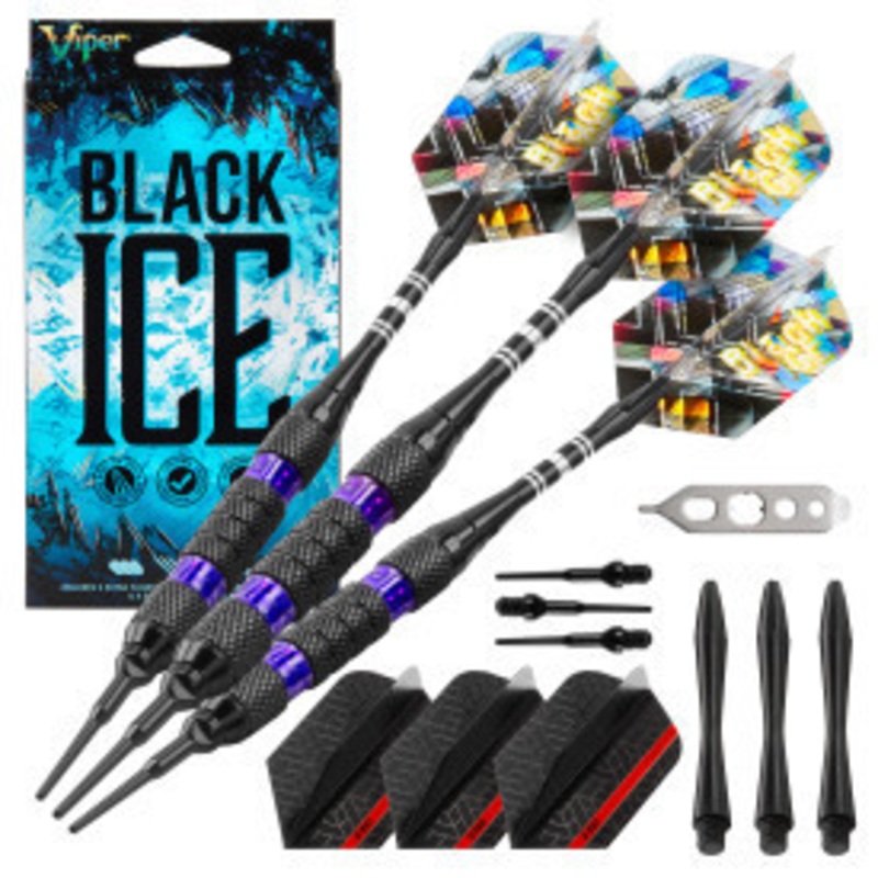 Great Lakes Dart Viper Black Ice Purple Soft Tip Darts 18g