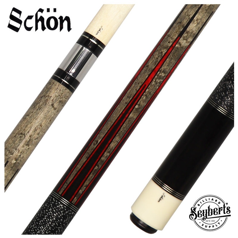 Schon STL Series Gray Stained with Red Points Pool Cue – STL6GYRD