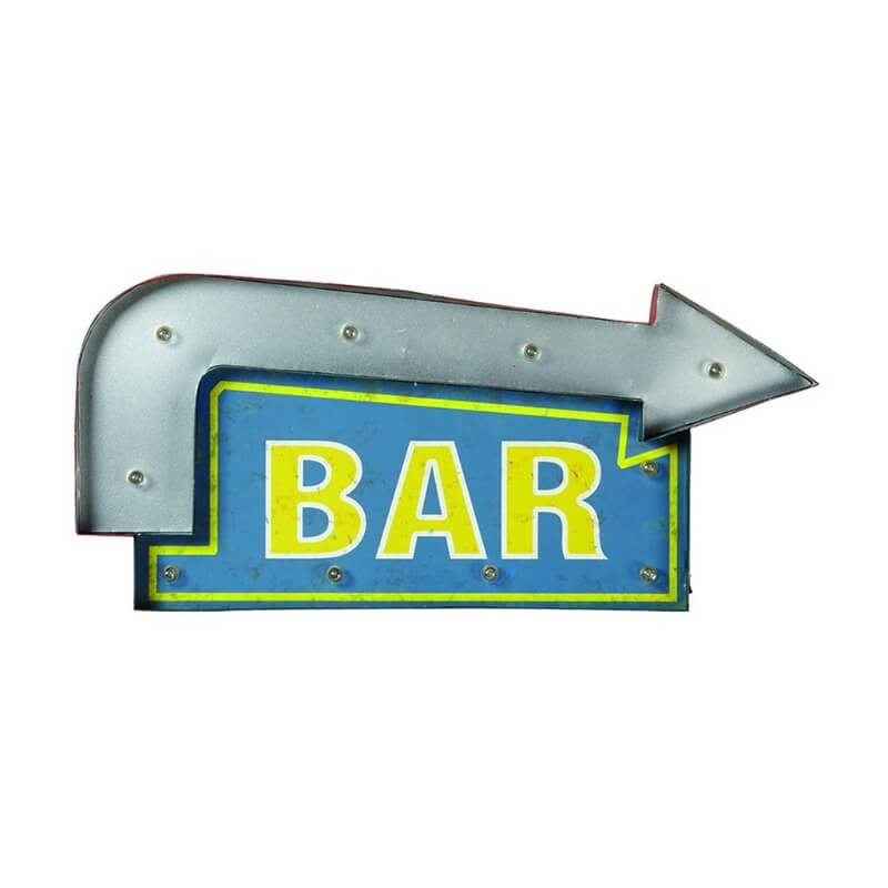 METAL SIGN-BAR ARROW (BLUE/YELLOW)