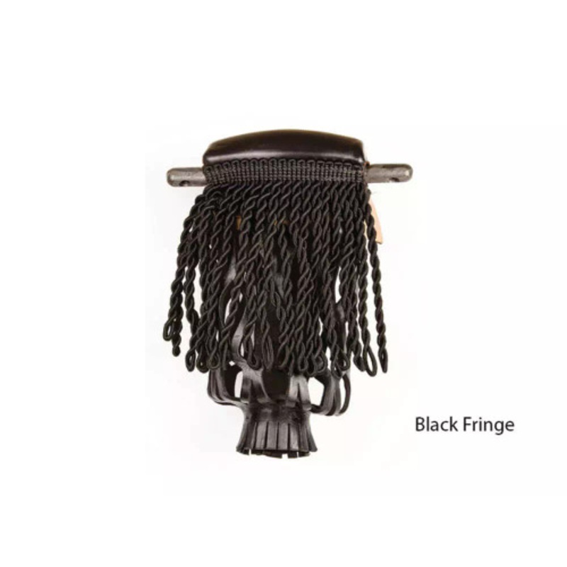 Leather Drop Pocket Set Black Fringe