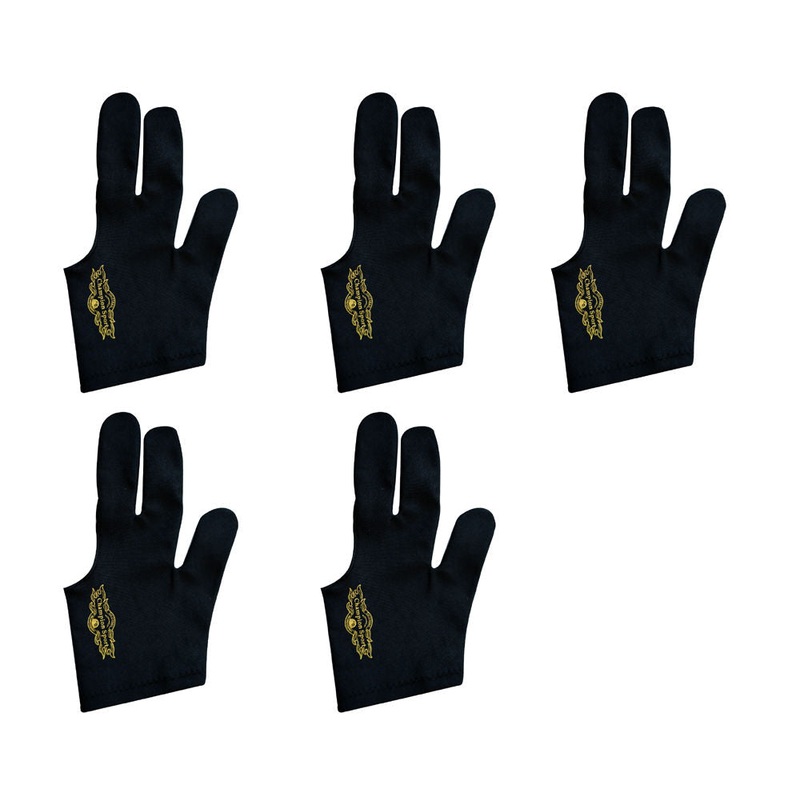 5 x Black Left handed Champion Sport Billiards Glove For Pool Cue Sticks