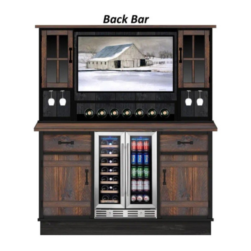 Rustic Custom Home Back Bar and Hutch