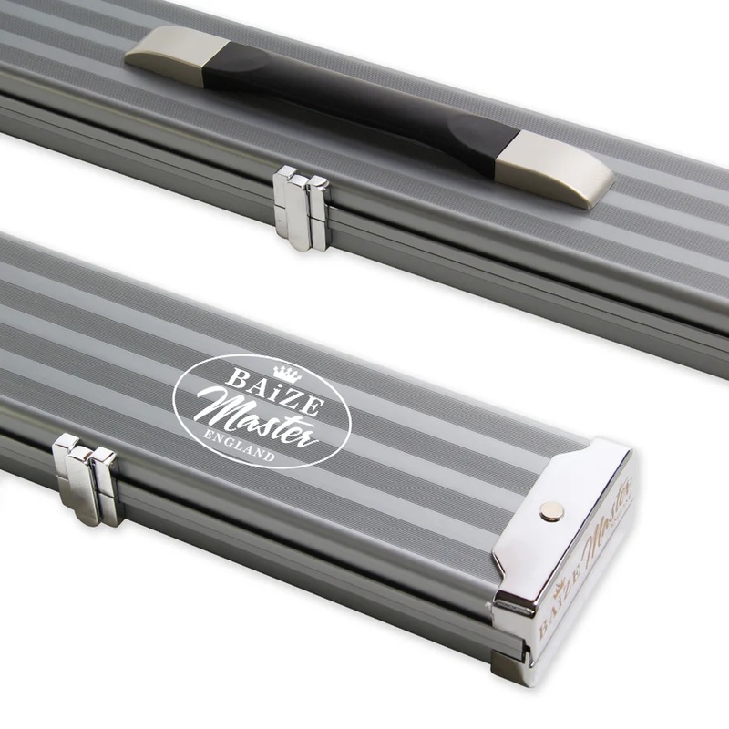 Baize master Premium pro-line aluminium WIDE case for 2 x 3/4 jointed cues GREY