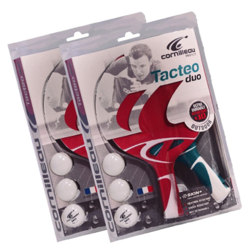 Cornilleau TACTEO DUO Weatherproof Table Tennis Racket Set 2 Pack