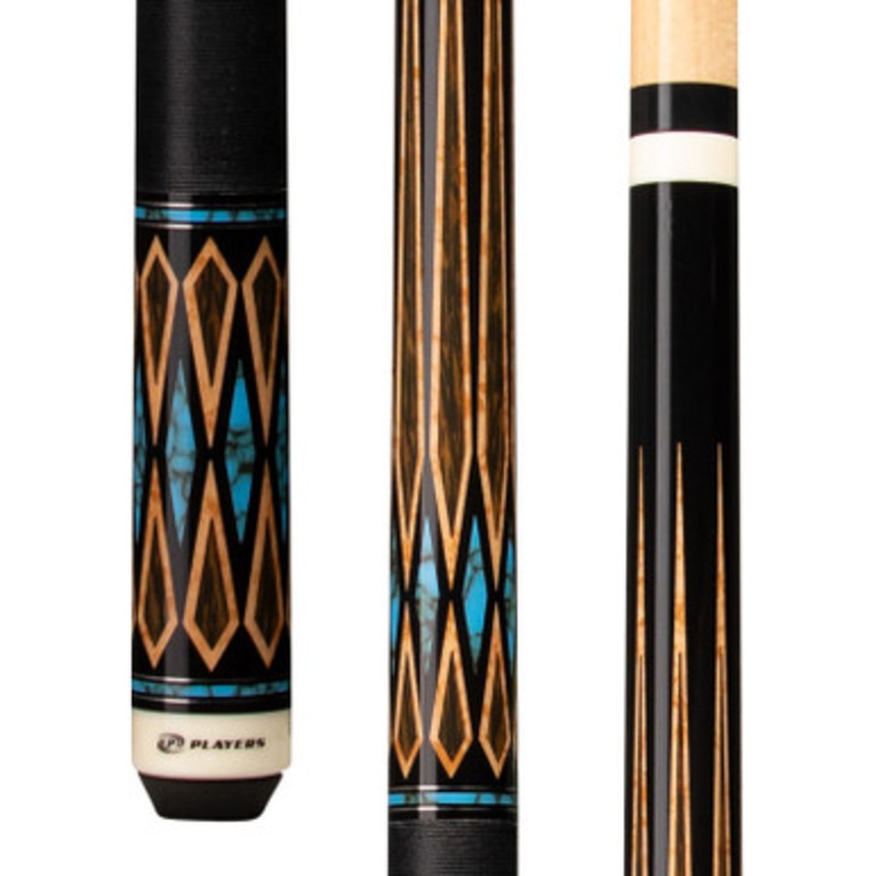 Players E2331 Exotic Black/Blue Antique Maple Cue