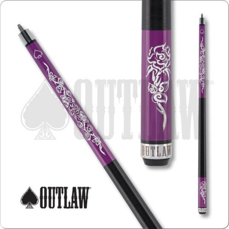 Outlaw OL44 Desert Rose Purple and White Pool Cue