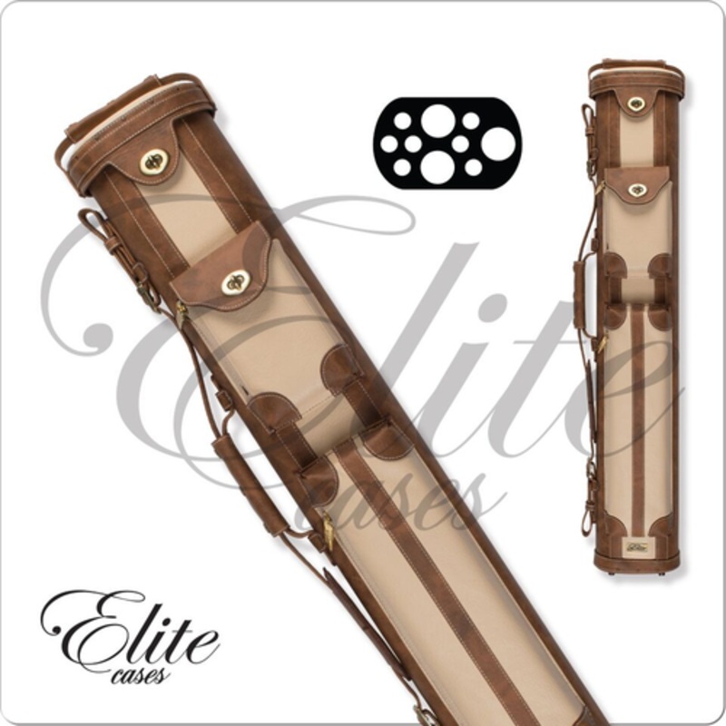Elite ECV37 3×7 Vintage Chestnut Leather Cue Case