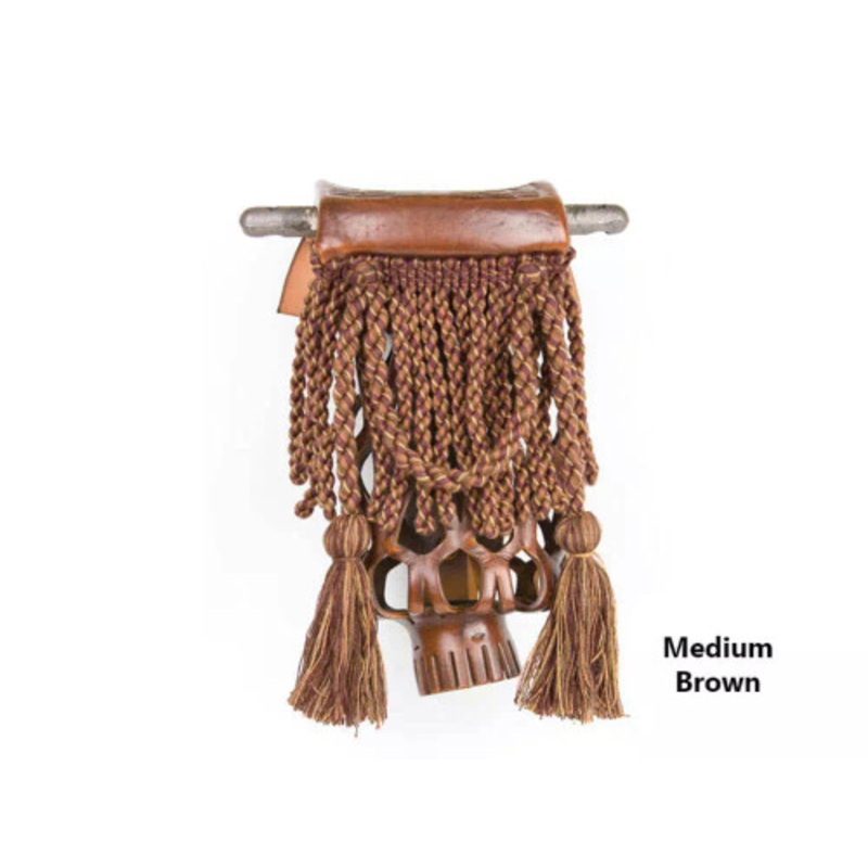 Leather Drop Pocket Set Medium Brown Fringe