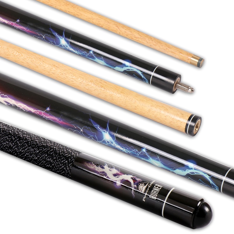BURNER 2 piece centre jointed cue by Powerglide. 13mm tip version WITH LINEN WRAP
