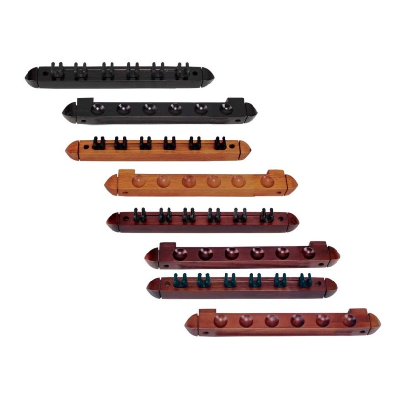 6 Cue Wall Rack | Two Piece|Black|Honey|Wine|Chocolate