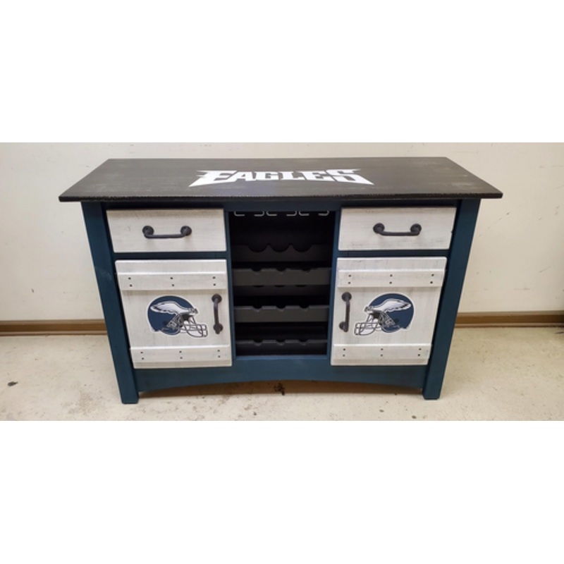 Philadelphia Eagles Rustic Custom Liquor Cabinet