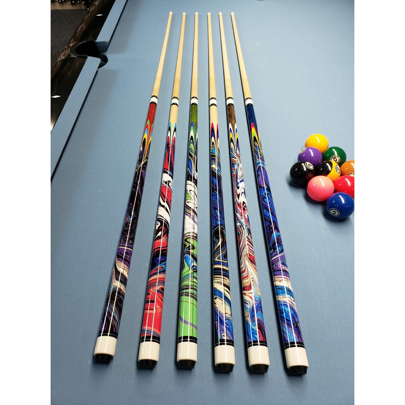 Jazz 9 ball cue in 6 striking colourful designs