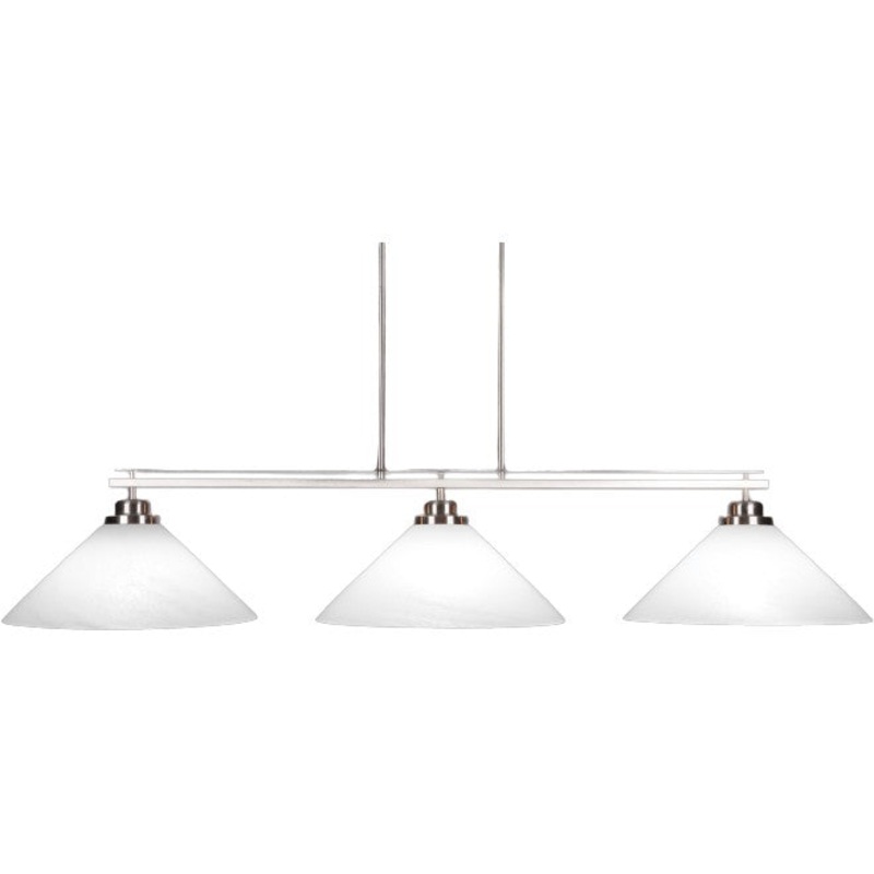 Toltec Lighting Odyssey 3-Light with White Marble Glass Shades