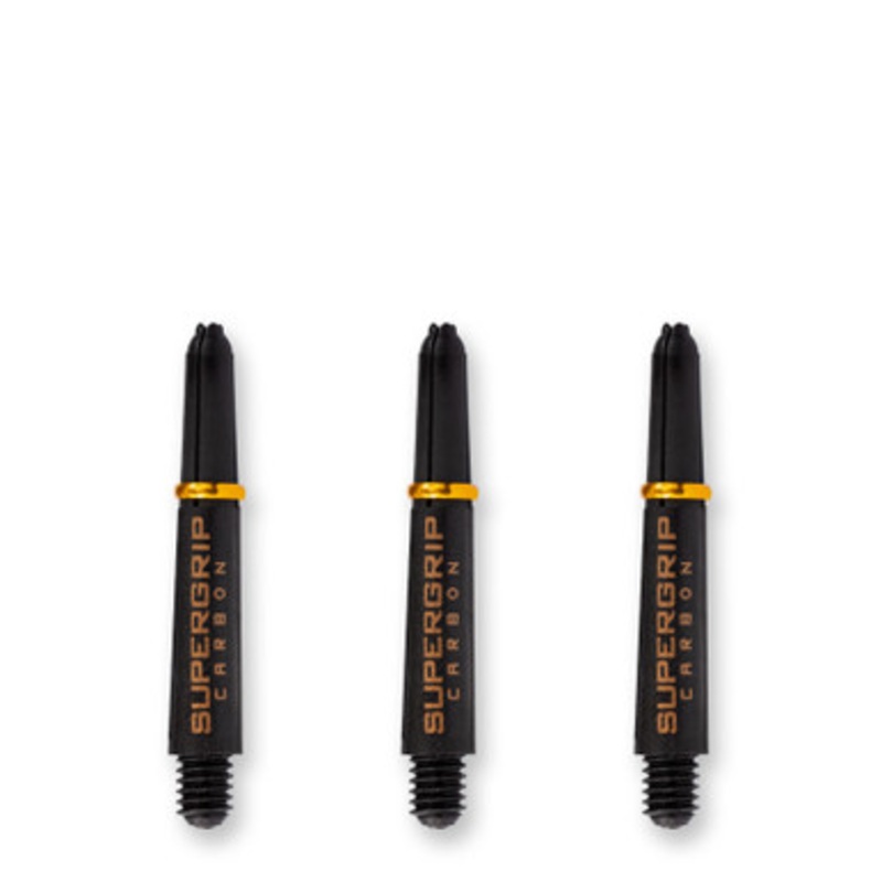 Dart World Supergrip Carbon Black & Gold Shaft – Short